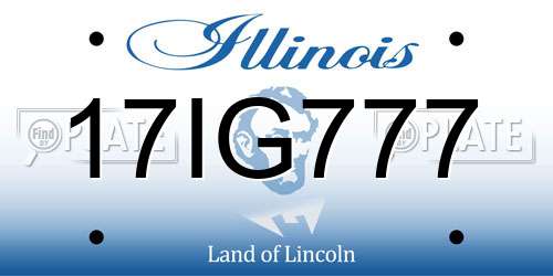 17IG777 Illinois License Plate