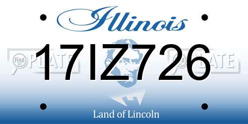 17IZ726 Illinois License Plate