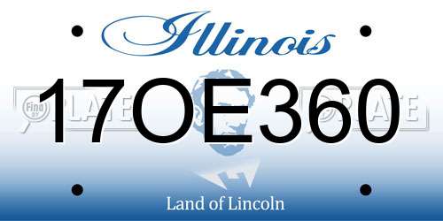17OE360 Illinois License Plate