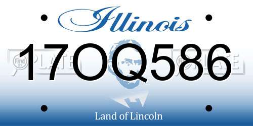 17OQ586 Illinois License Plate