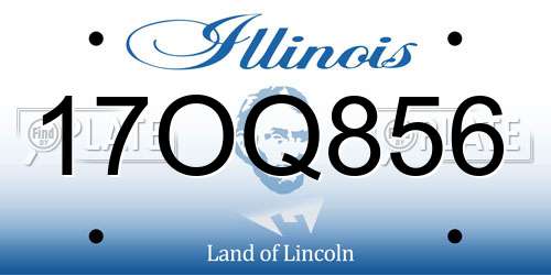 17OQ856 Illinois License Plate