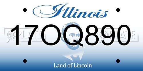 17OQ890 Illinois License Plate