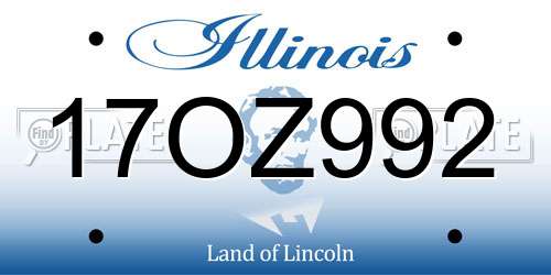 17OZ992 Illinois License Plate