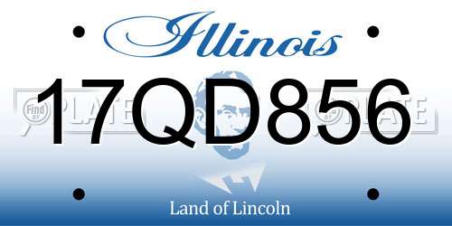 17QD856 Illinois License Plate