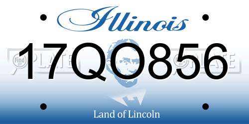 17QO856 Illinois License Plate