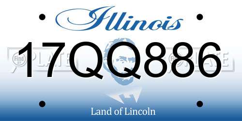 17QQ886 Illinois License Plate