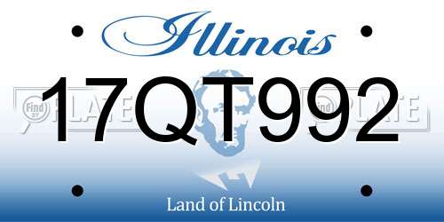 17QT992 Illinois License Plate