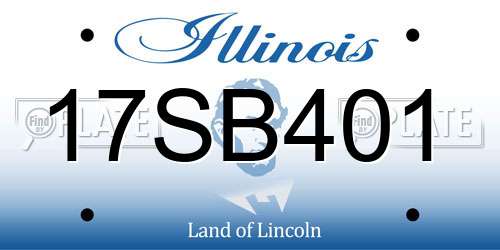 17SB401 Illinois License Plate