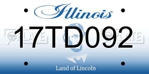 17TD092 Illinois License Plate