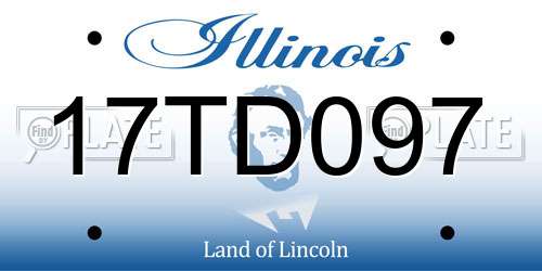 17TD097 Illinois License Plate