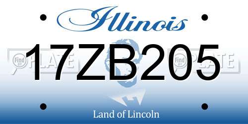 17ZB205 Illinois License Plate