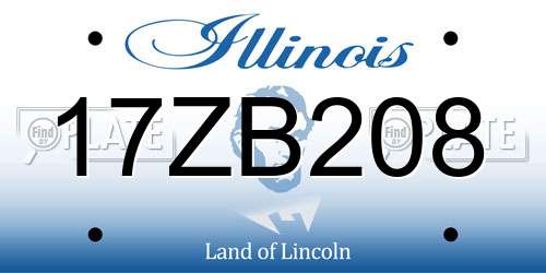17ZB208 Illinois License Plate