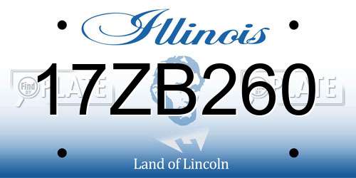 17ZB260 Illinois License Plate