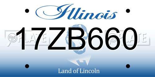 17ZB660 Illinois License Plate