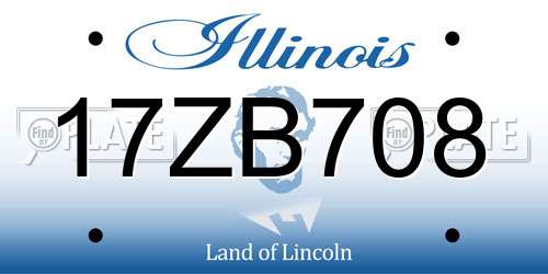 17ZB708 Illinois License Plate