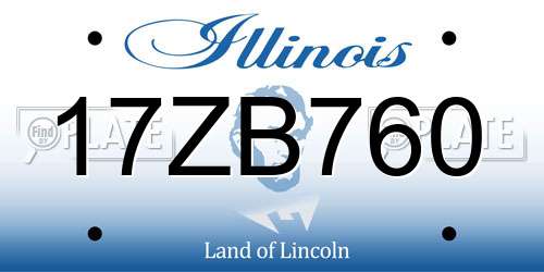 17ZB760 Illinois License Plate