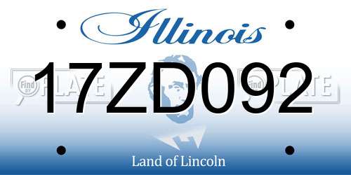 17ZD092 Illinois License Plate
