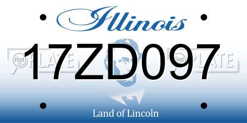 17ZD097 Illinois License Plate