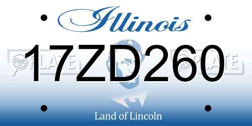 17ZD260 Illinois License Plate