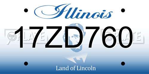 17ZD760 Illinois License Plate
