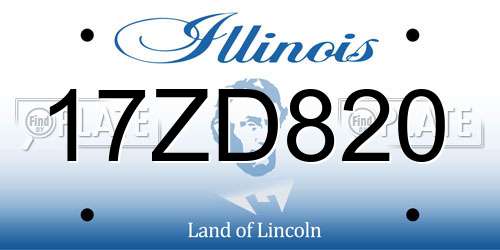 17ZD820 Illinois License Plate