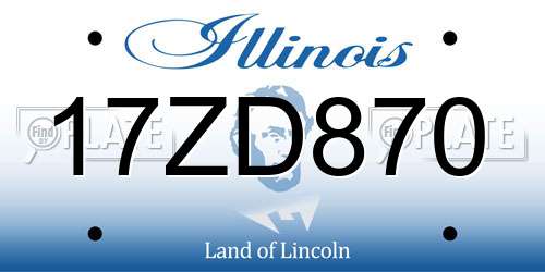 17ZD870 Illinois License Plate