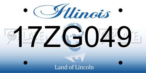 17ZG049 Illinois License Plate