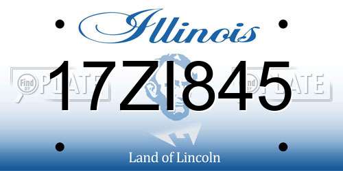 17ZI845 Illinois License Plate