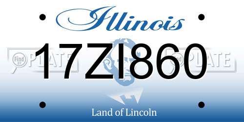 17ZI860 Illinois License Plate