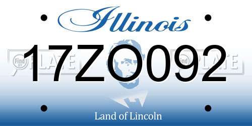 17ZO092 Illinois License Plate