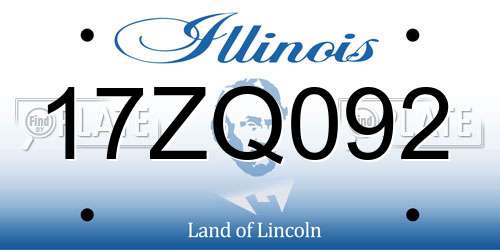 17ZQ092 Illinois License Plate