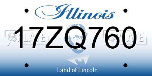 17ZQ760 Illinois License Plate