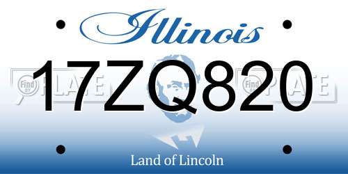 17ZQ820 Illinois License Plate