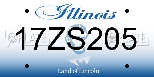 17ZS205 Illinois License Plate