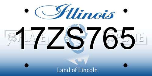 17ZS765 Illinois License Plate