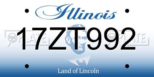 17ZT992 Illinois License Plate