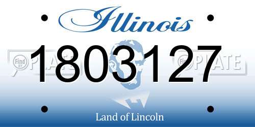 1803127 Illinois License Plate