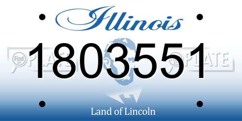 1803551 Illinois License Plate