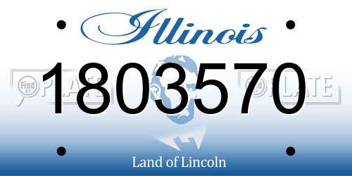 1803570 Illinois License Plate