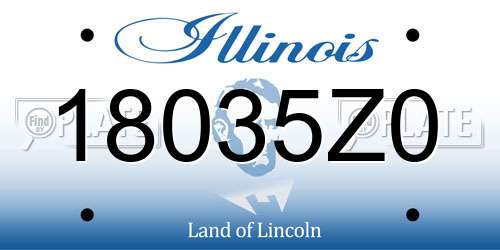 18035Z0 Illinois License Plate