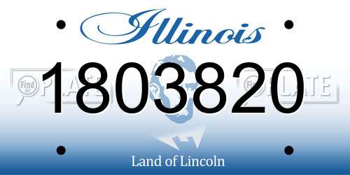1803820 Illinois License Plate