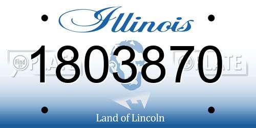 1803870 Illinois License Plate