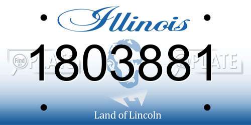 1803881 Illinois License Plate