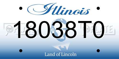 18038T0 Illinois License Plate