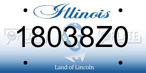 18038Z0 Illinois License Plate