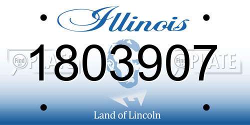 1803907 Illinois License Plate