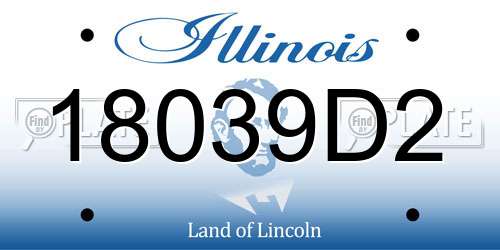 18039D2 Illinois License Plate