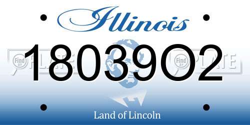 18039O2 Illinois License Plate