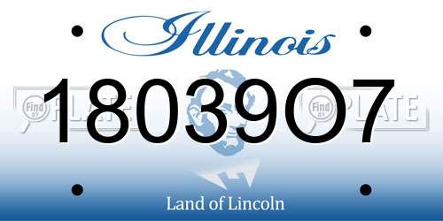 18039O7 Illinois License Plate
