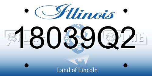 18039Q2 Illinois License Plate